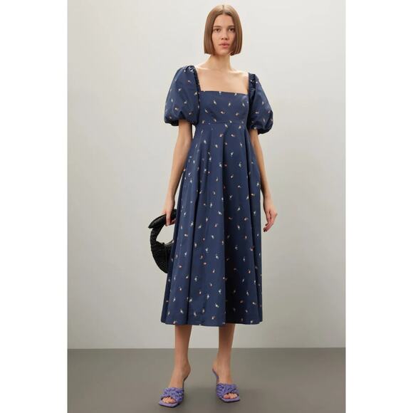 Elegant Blue Midi Dress - Picture 2 of 9